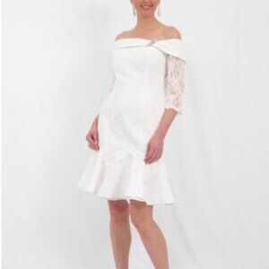 Ideas by Barbara Gown Style# 5310-16 Metallic Charcoal Lace Size M NWT